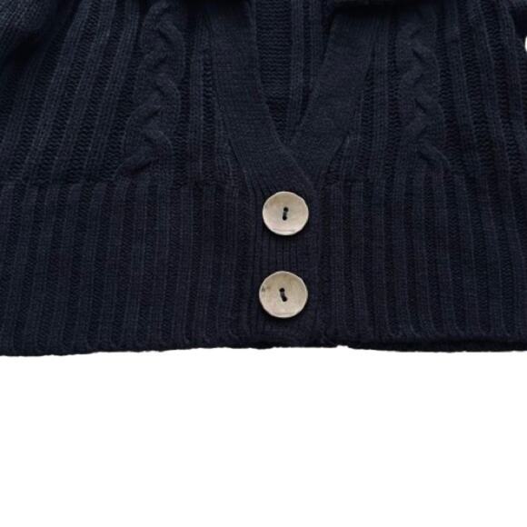 Sweater Project Black Shawl Collar Crop Cropped Ribbed Cardigan Sweater XL NEW - Picture 9 of 12